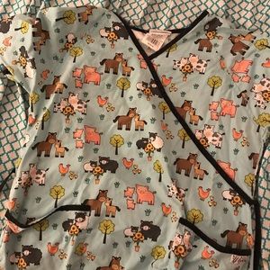 Cute farm animal scrub top